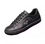 armani jeans chaussurese cuir solde black leather